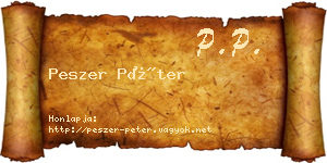 Peszer Péter névjegykártya