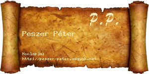 Peszer Péter névjegykártya