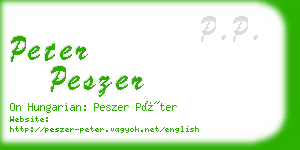 peter peszer business card